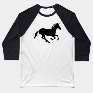 Black Unicorn Silhouette Baseball T-Shirt